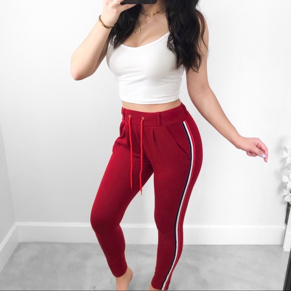 Daisys Boutique Pants - ❤️CLEARANCE❤️ red high waisted jogger leggings
